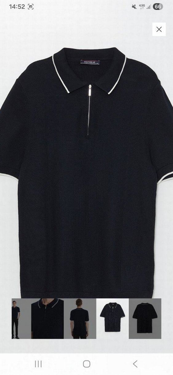 Erkek Lacivert Fermuarlı Polo Tişört - Görsel 5