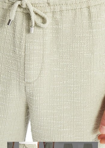 Erkek Gri Keten Regular Fit Pantolon - Görsel 3