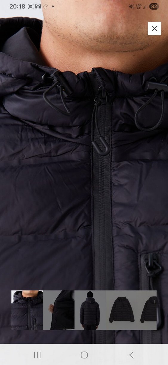 Siyah Kapüşonlu Erkek Şişme Mont - Görsel 4