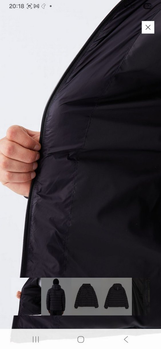 Siyah Kapüşonlu Erkek Şişme Mont - Görsel 5