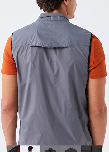 Gri Erkek Fermuarlı Kolsuz Yelek - Görsel 6