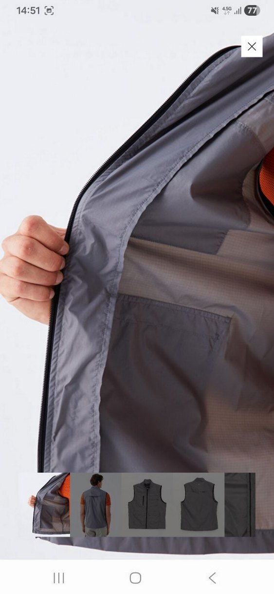 Gri Erkek Fermuarlı Kolsuz Yelek - Görsel 5