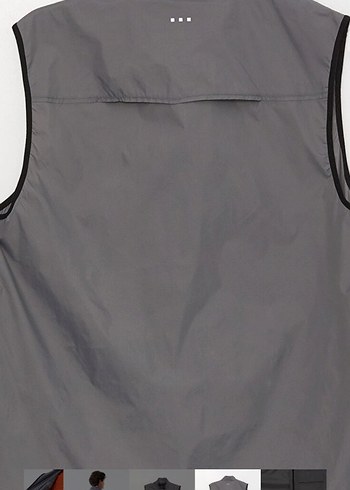 Erkek Gri Fermuarlı Kolsuz Streetwear Yelek - Görsel 8