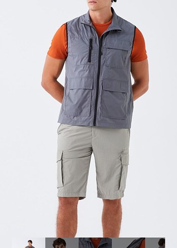 Gri Erkek Fermuarlı yelek - Görsel 2