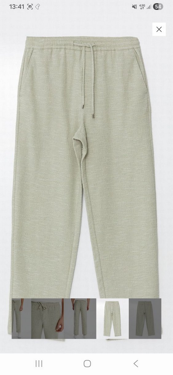 Gri Keten Erkek Pantolon Regular Fit - Görsel 5