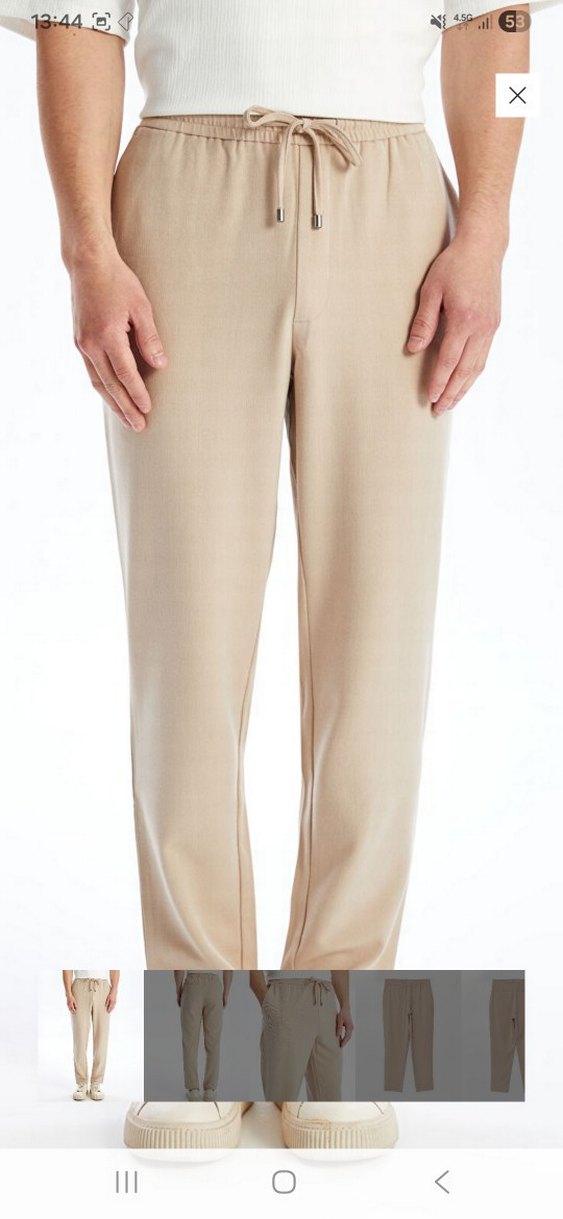 Erkek Bej Regular Fit Pantolon - Görsel 2