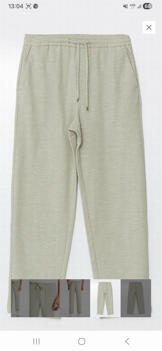 Gri Keten Erkek Pantolon - Görsel 5