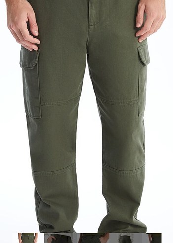 Erkek Gri Kamuflaj Kemerli Rahat Kesim Pantolon - Görsel 3