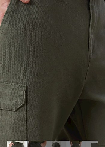 Erkek Gri Kamuflaj Kemerli Rahat Kesim Pantolon - Görsel 5