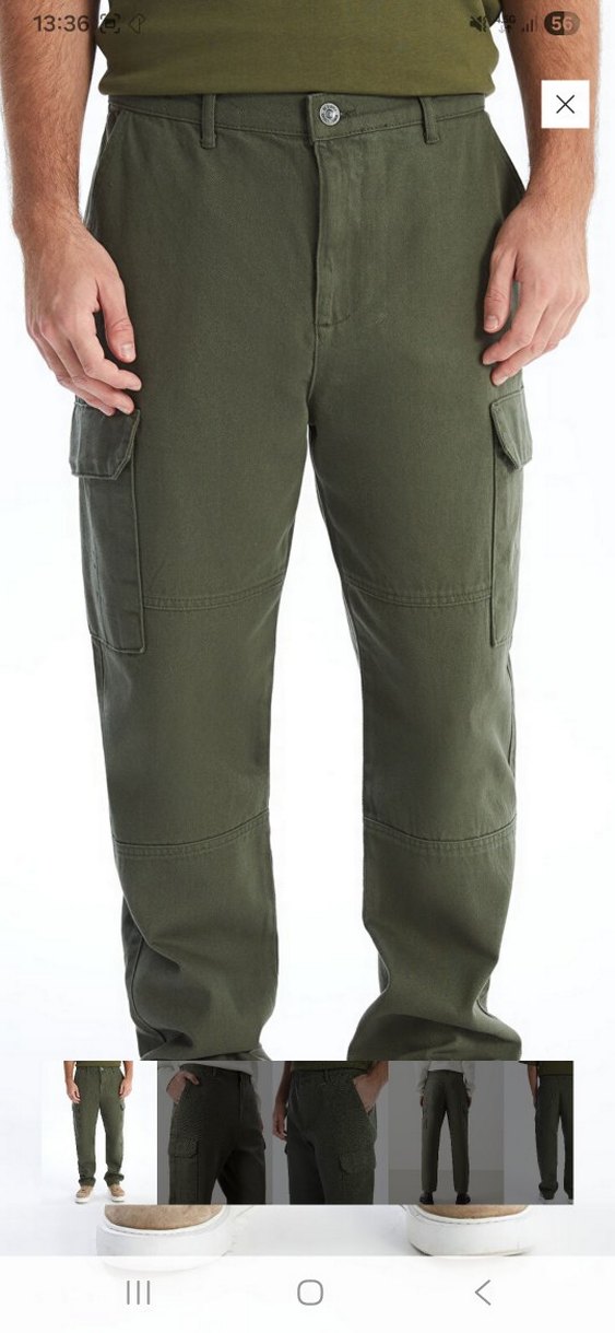 Erkek Gri Kamuflaj Kemerli Rahat Kesim Pantolon - Görsel 3