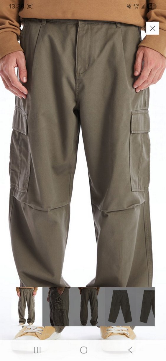 Kemerli Gri Rahat Kesim Erkek Pantolon - Görsel 2