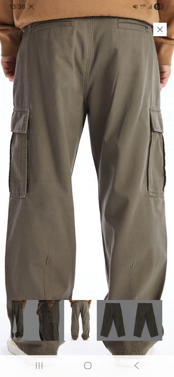 Kemerli Gri Rahat Kesim Erkek Pantolon - Görsel 4