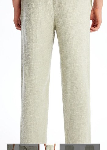 Gri Regular Fit Keten Erkek Pantolon - Görsel 4