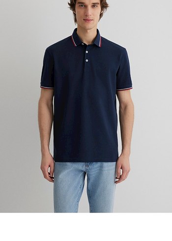 Erkek Lacivert Denim Polo Tişört