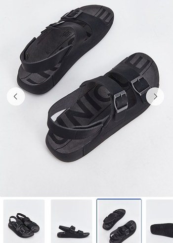 Erkek Siyah Tokalı Kauçuk Sandalet - Görsel 2