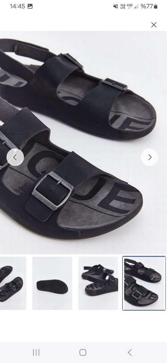 Erkek Siyah Tokalı Kauçuk Sandalet - Görsel 4