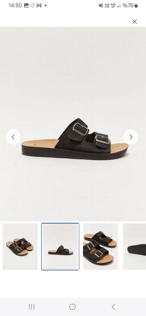 Siyah Erkek Günlük Tokalı Terlik - Görsel 2