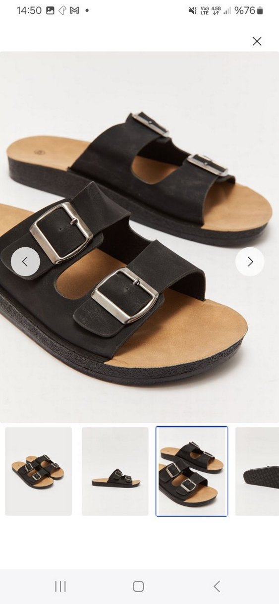 Siyah Erkek Günlük Tokalı Terlik - Görsel 3