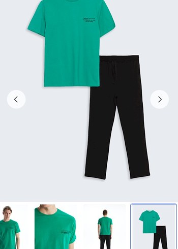 Yeşil Kısa Kollu Erkek Pijama Takımı - Görsel 5