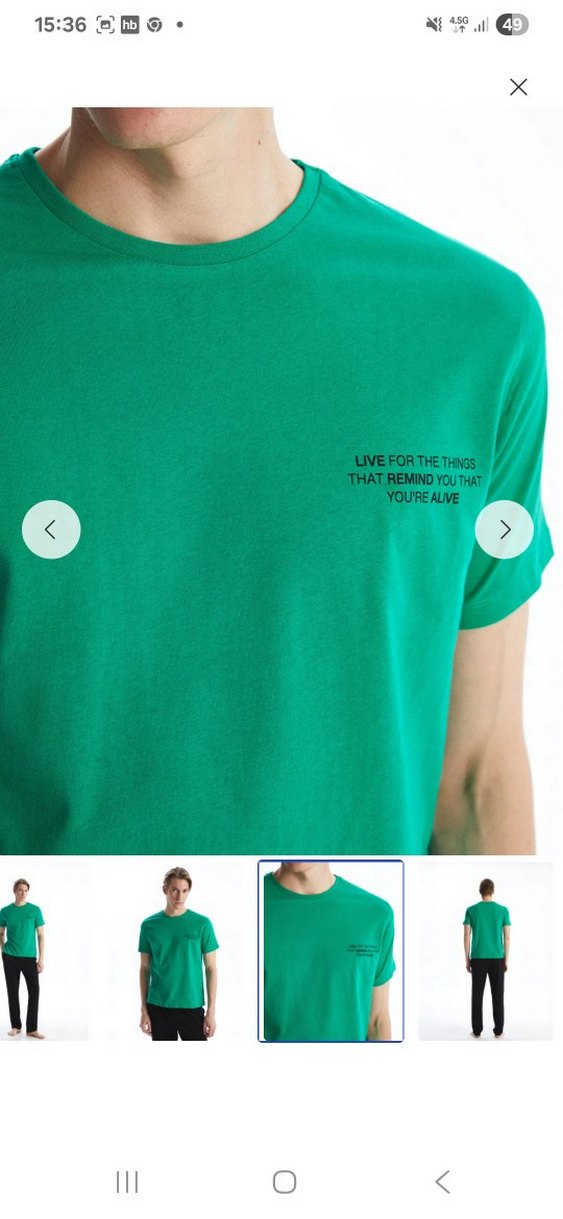 Yeşil Kısa Kollu Erkek Pijama Takımı - Görsel 3