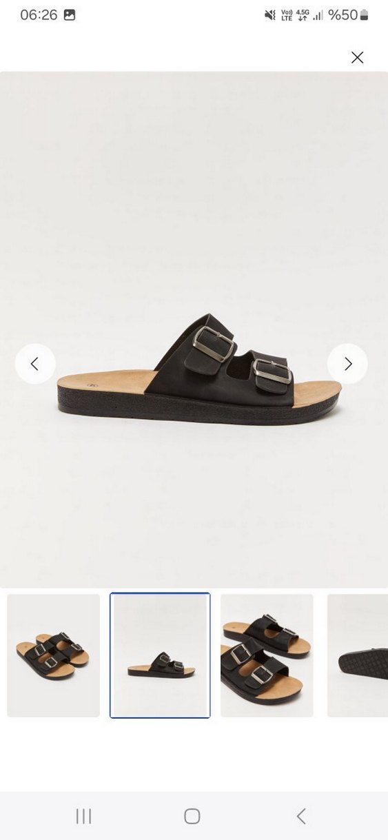 Tokalı Siyah Erkek Terlik - Görsel 2