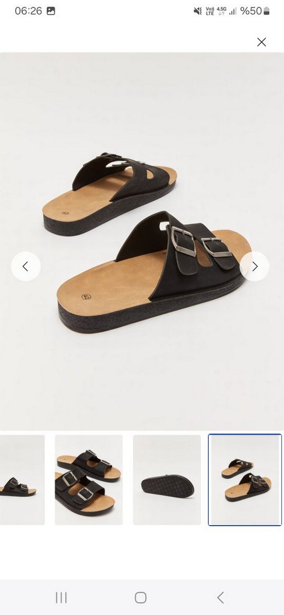 Tokalı Siyah Erkek Terlik - Görsel 5