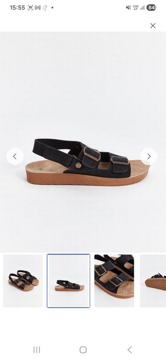 Siyah Toka Detaylı Kadın Dolgu Topuk Sandalet - Görsel 2