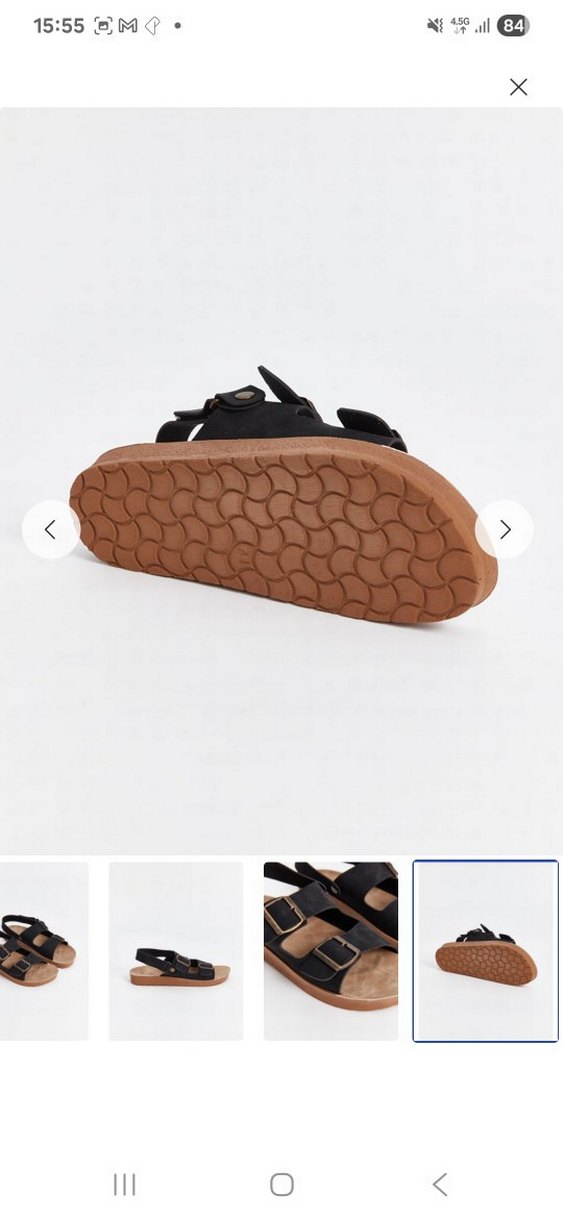 Siyah Toka Detaylı Kadın Dolgu Topuk Sandalet - Görsel 4