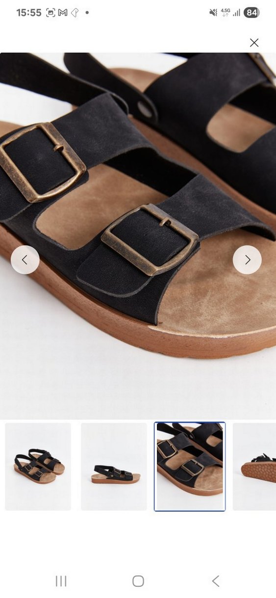 Siyah Toka Detaylı Kadın Dolgu Topuk Sandalet - Görsel 3