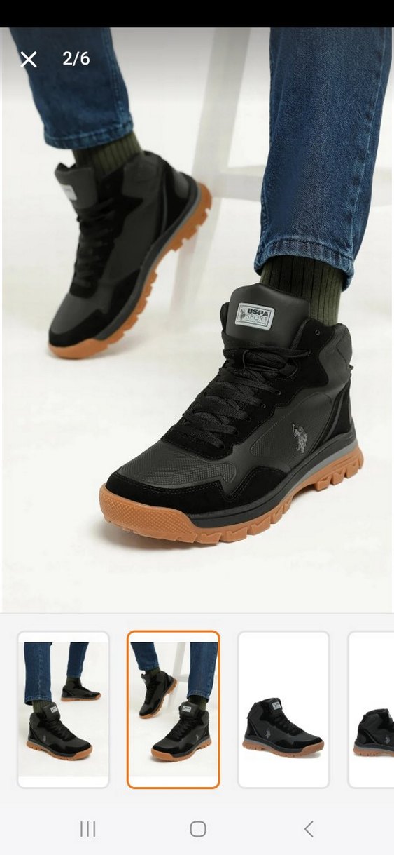 U.S. Polo Assn. Siyah Erkek Bağcıklı Bot - Görsel 2