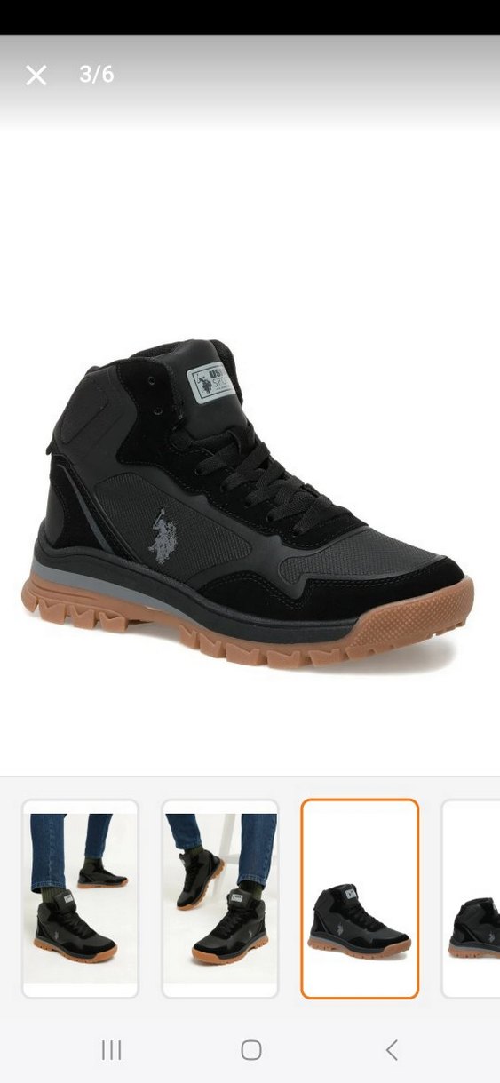 U.S. Polo Assn. Siyah Erkek Bağcıklı Bot - Görsel 3