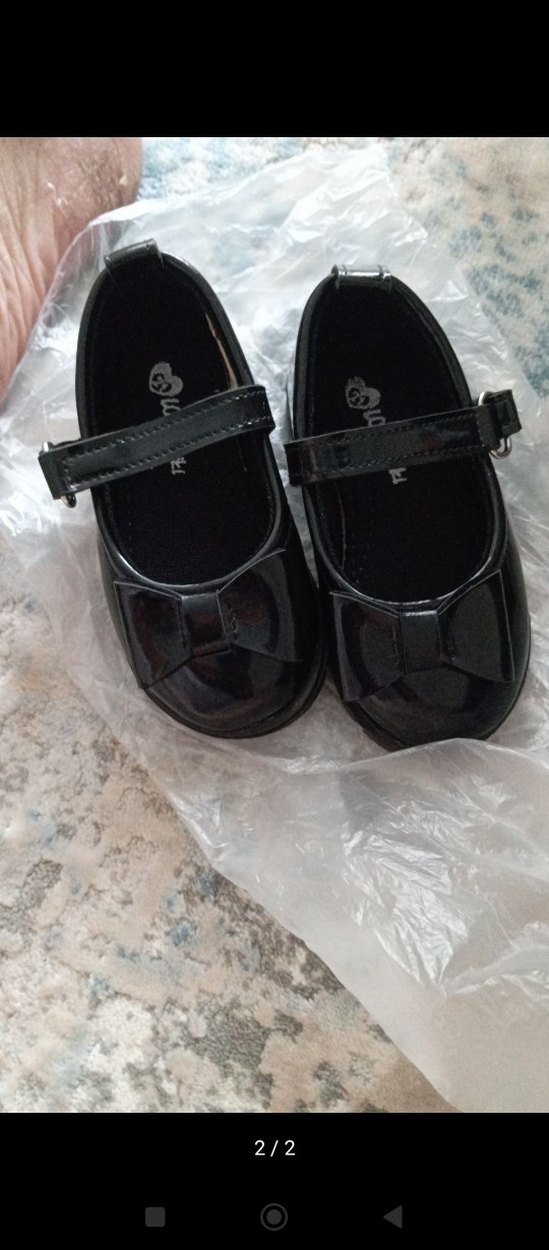 Kız Çocuk Siyah Rugan Bantlı Babet - Görsel 2