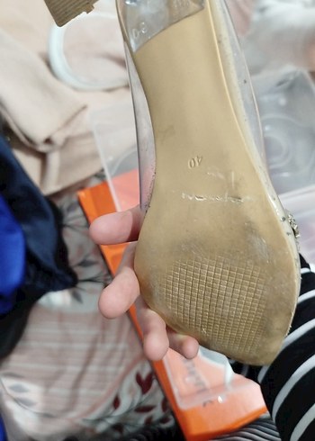 inci Bej Taşlı Şeffaf Stiletto Topuklu Abiye Ayakkabı