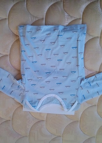 Mavi Baskılı Bebek Body Uzun Kollu - Görsel 3