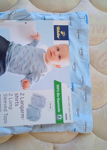 Mavi Baskılı Bebek Body Uzun Kollu - Görsel 2