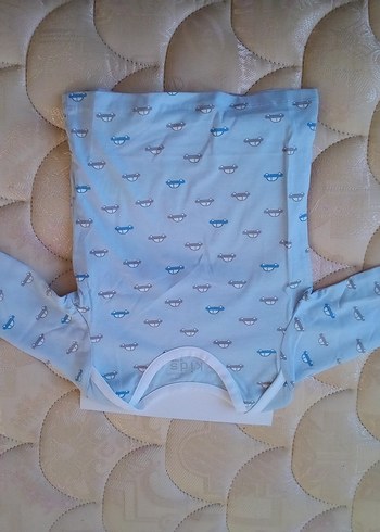 Mavi Baskılı Bebek Body Uzun Kollu - Görsel 4