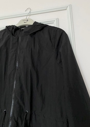 Siyah Uzun Kadın Yağmurluk - Görsel 4