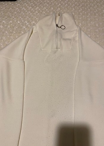 Beyaz Fermuarlı Kadın trıko takım - Görsel 2