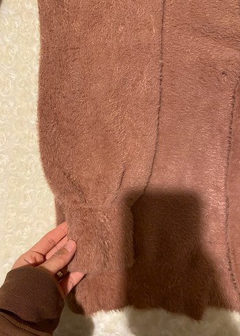 Kahverengi Kadın Peluş hırka - Görsel 3