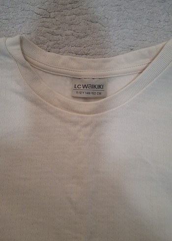 Kız Çocuk ekru renk Basic Uzun Kollu Tişört - Görsel 3