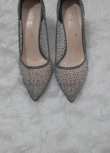 Taşlı topuklu stiletto gelin ayakkabısı