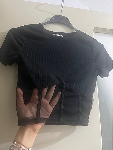 xs Beden siyah Renk Siyah crop üst