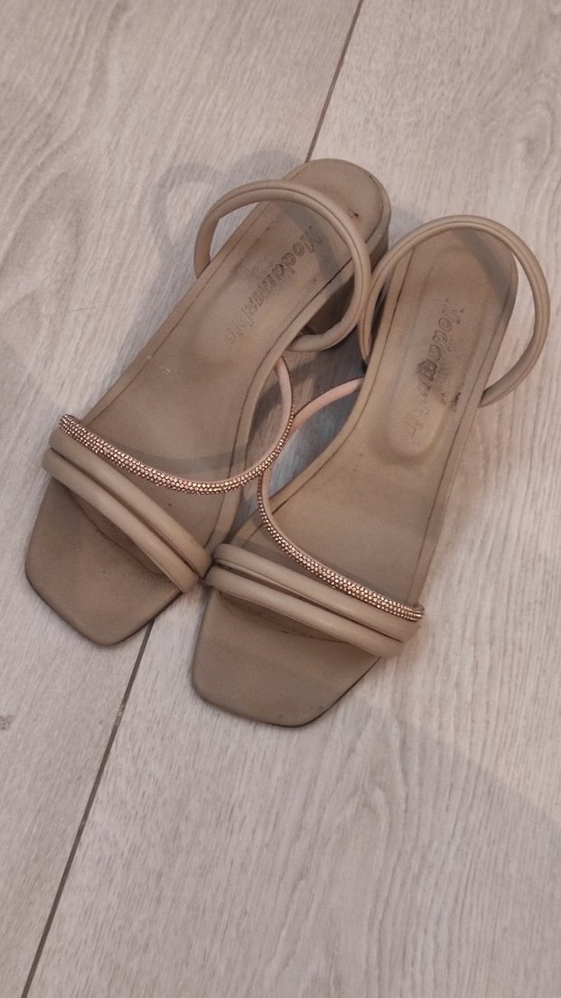 Bej Topuklu Kadın Akşam Ayakkabısı - Görsel 2