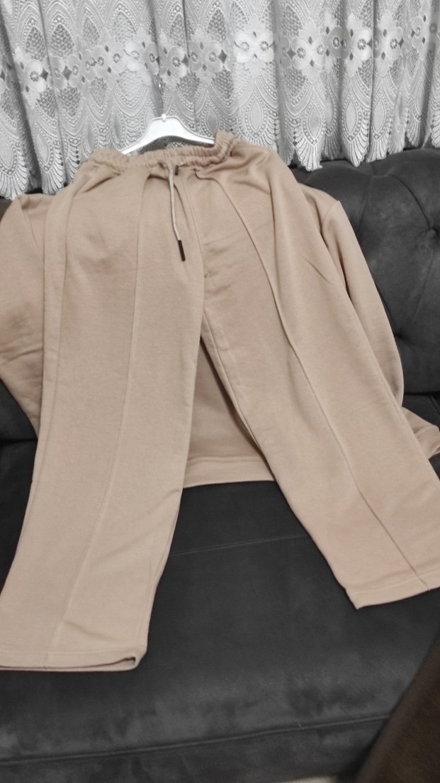 Bej Kadın Rahat Kesim Eşofman Takımı - Görsel 3