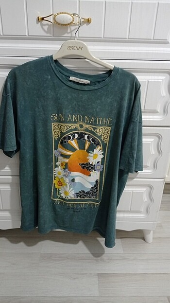 Yeşil oversize tisort