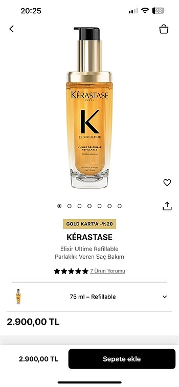 Kerastase saç bakım yağı