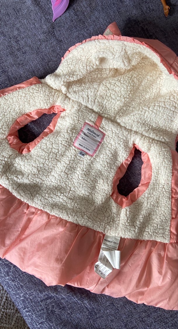 Kız Çocuk Pembe Peluş Detaylı Yelek - Görsel 4