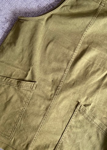 Kadın Haki Kemerli Rahat Tulum - Görsel 3