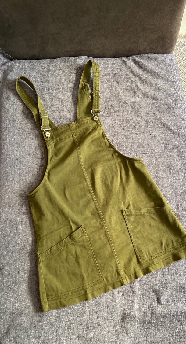 Kadın Haki Kemerli Rahat Tulum - Görsel 5