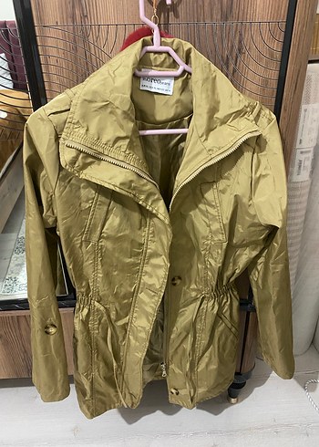 Bej Parlak Midi Kadın Ceket - Görsel 2